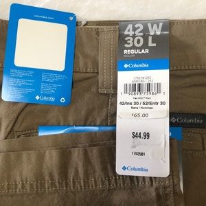 NWT Columbia omnishade regular pants 42 W 30 L